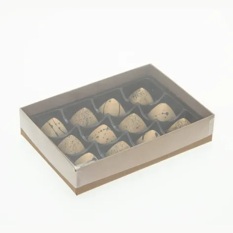 12 Choc Board Base & Clear Lid; Cappuccino